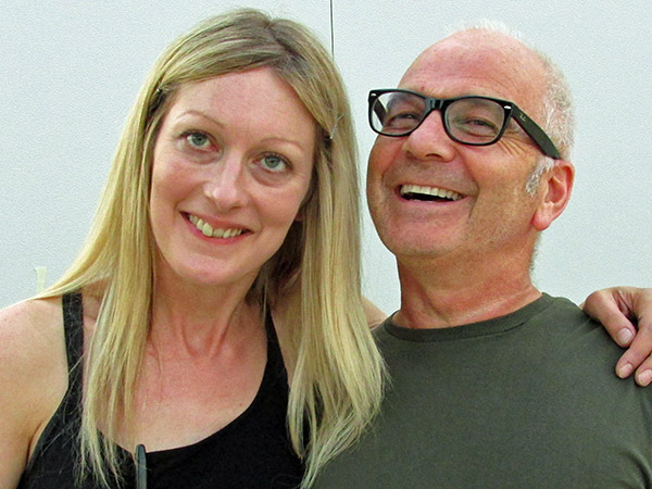 jane woolfenden + henry mcgroggan (l to r) in milan, italy on july 11, 2013