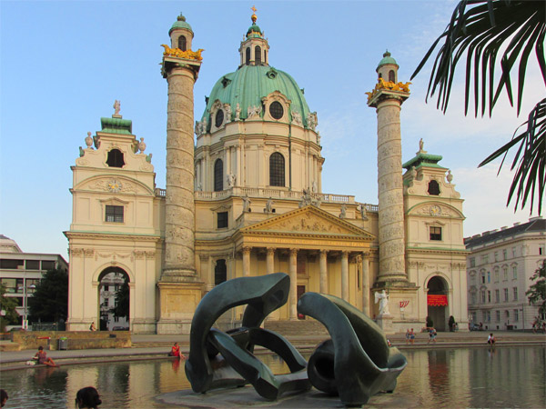 karlskirche (saint charles' church) in vienna, austria on august 8, 2013