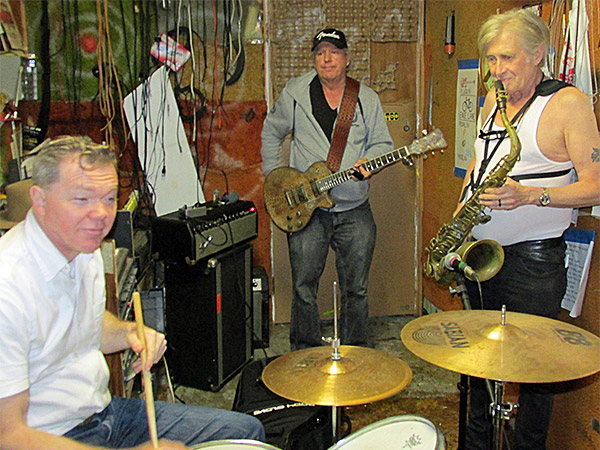 larry mullins + james williamson + steve mackay in watt's prac pad in pedro - june 8, 2013