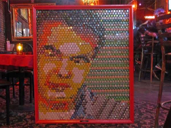 bottle cap portrait of d. boon at dante's in portland, or on october 28, 2015