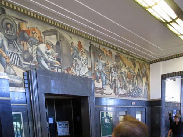 fletcher martin's mural inside san pedro's main post office on october 30, 2015