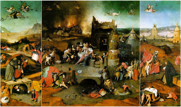 bosch's tryptic of 'the temptaion of saint anthony' in lisbon, portugal