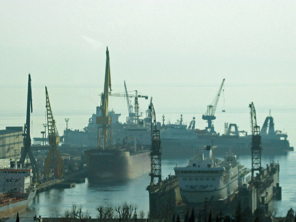part of the port of rijeka, croatia on march 18, 2014