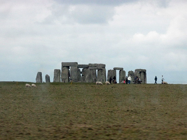 stonehenge from the highway in wiltshire, england on april 10, 2014