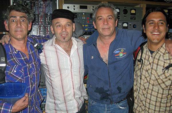 tom watson, tony maimone, mike watt and raul morales (left to right) in studio g on may 6, 2009