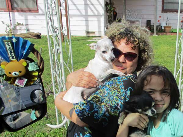 louie, concepcion, ophelia and carmela (l to r) in front of their pad in sacramento, ca on march 4, 2017