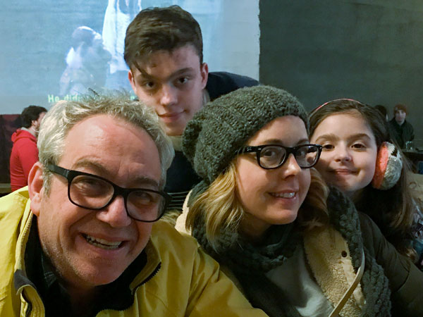 mike watt, marshall tucker-bangs, corin tucker and glory tucker-bangs (l to r) at mississippi studios in portland, or on february 25, 2017. photo by lance bangs