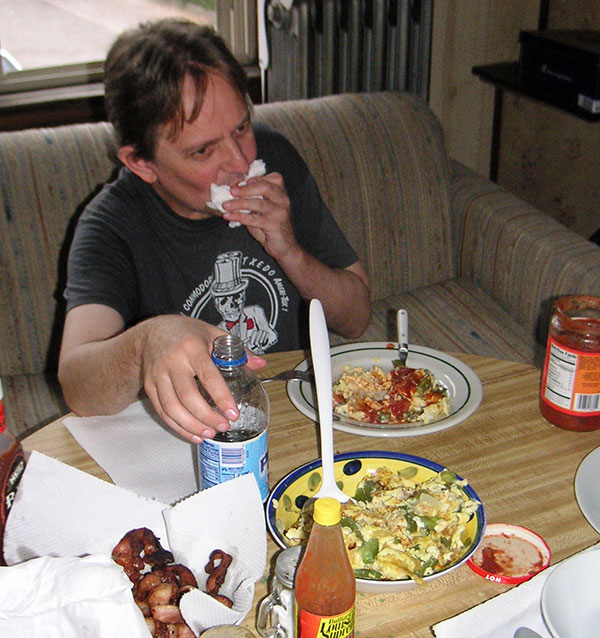 uncle ray chowing in cleveland on october 9, 2004