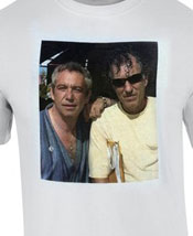 'two cats from the old days' white tshirt w/raymond pettibon and mike watt